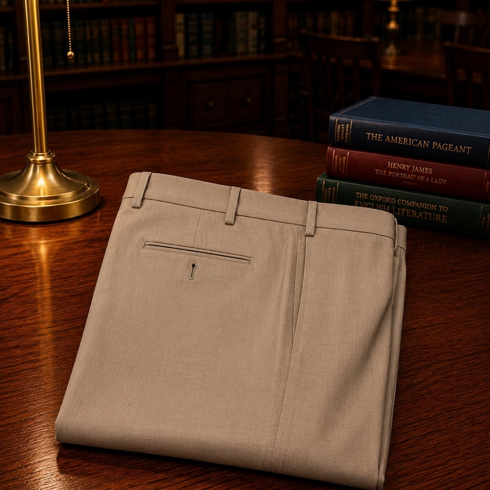 ISAIA Tan Wool  Dress Trousers